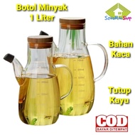 1000 mL Glass Oil Bottle Transparent Glass Bottle Pourer Syrup Bottle