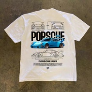 PORSCHE Short Sleeve, 911, 718, Heavy Cotton, Retro Street Sports Car Design T-Shirt