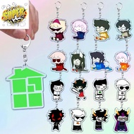 Cute Cartoon Homestuck Charms Dave Strider John Egbert Karkat Womens Keyrings Jewelry