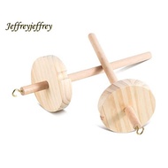 2Piece DIY Drop Spindle Top Whorl Yarn Spinner Hand Wooden  Wheel Wood Color Wood + Metal for Yarn M