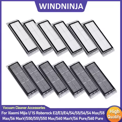HEPA Filter Parts for Xiaomi Roborock S4 S4 Max S5 S5 Max S51 S50 S6 S6 Pure S6 MaxV S60 S65 E2 E3 E