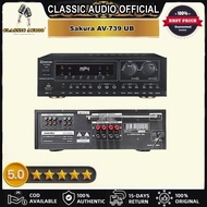 Sakura AV-739 UB / Karaoke Amplifier / USB SD MP3 BLUETOOTH FM / 3 MIC INPUT / 750W X 2 8OHMS / 1400