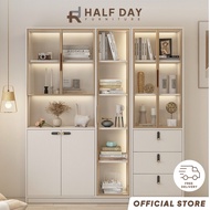 Halfday - Light Luxury High-Grade Book Shelf for Living Room, Integrated Wall To Top Dustproof Glass Door Book Shelf