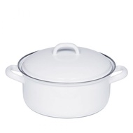 RIESS WEISS 0131-033 Low Pot with Lid 22cm 3L White
