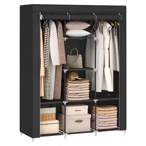 Non-woven closet fabric portable wardrobe organizer easy to assemble simple modern wardrobe