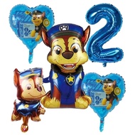 5Pcs Paw Patrol Balloon Number Balloons Birthday Party Decorations Baby Shower Kids Party Chase Skye