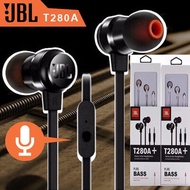 T280A หูฟังชนิดใส่ในหูJBL 3.5mm Headset พร้อมไมโครโฟนjbl Earbuds C150SI C100SI T110 C200SI t280ไดนามิกสำหรับ IOS/Android กีฬาชุดหูฟังสำหรับ ของเเท้100% OPPO VIVO Samsung huawei