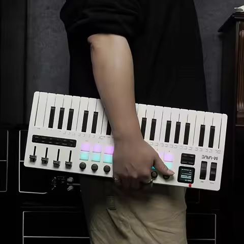 M-VAVE SMK-37 Pro 37-Key MIDI Controller Pro Portable 16 RGB Pads 8 Knobs Built-in Synthesizer Keybo