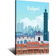 Vintage Travel Posters Taipei 101 Taiwan Cityscape Canvas Art Modern Home Posters Picture Wall Art P