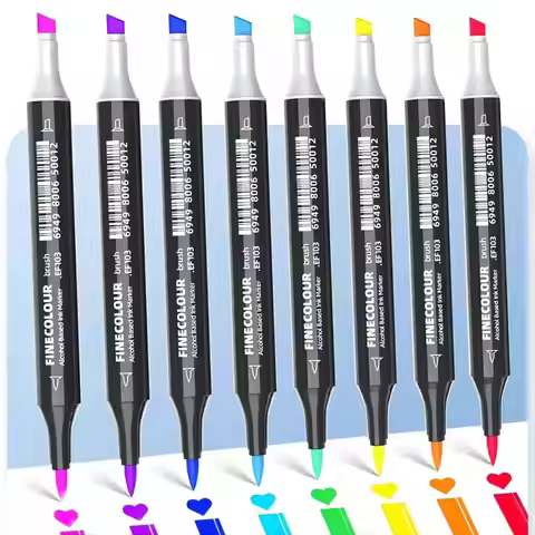 Finecolour EF103 Dual Head Art Markers Pen Professional Oily Alcoholic Marker Soft Brush Pen For Art