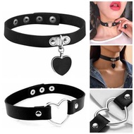 A款 酷黑色 暗黑系桃心 3孔 項圈女頸帶  鎖骨鏈脖頸金屬 哥特風項圈