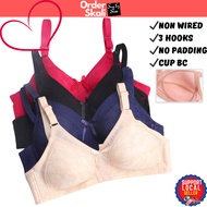 Wireless Bra Cup BC Thin Sponge Padding Baju Dalam Wanita Bra Tutup Penuh Full Cover Tanpa Dawai 3 H