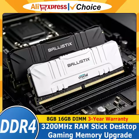 Crucial Ram Desktop DDR4 8GB 16GB 32GB 3200MHz Ballistix Platinum Game XMP 2.0 Support RAM Stick 320