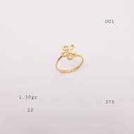 Gold Ring Alphabeth Letters L K375 / 9k Ubs Ha