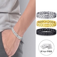 Small Crocodile Titanium Steel Bracelet Men Light Luxury High-End Feeling 18k Gold Adjustable Stainl