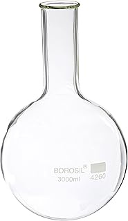 United Scientific FG4260-3000 Borosilicate Glass Round Bottom Boiling Flask, 3000ml Capacity