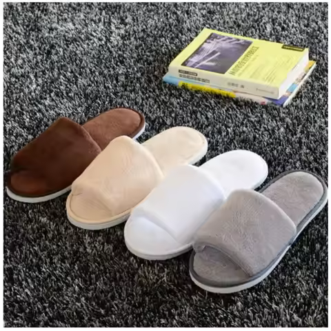 4 Pairs/Lot Winter Slippers Men Women Disposable Hotel Slippers Home Slides Travel Sandals Hospitali
