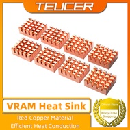 TEUCER 4/8/12-PCS VRAM Copper Heatsink 13x12x5mm Thermal Conductive Copper Sheet for Cooling Cooler 