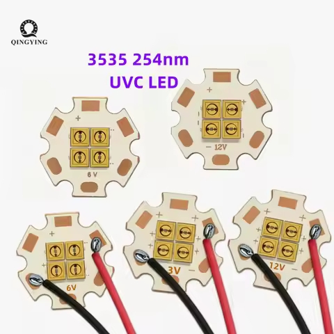 6V 12V 24V UVC LED Diode 254nm Deep UV SMD Chip 2W-2.5W Diode 3535 250nm-260nm Lamp SMD Beads Surfac