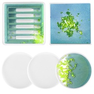 Resin Silicone Coaster Mold 5-Piece Set Epoxy Agate Crystal Cast