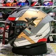 Helmet JPX NOVA X ALL MOTIF DOUBLE VISOR HALF FACE ORIGINAL SNI DOT