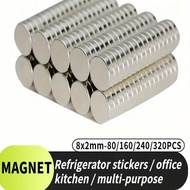 8pcs/Set Round Magnets, Refrigerator Magnets, Cylinder Shape, Fridge, Office, Whiteboard, Small Mini