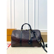 Majia 2025FW Show Model KEEPALL45 Airport Bag Handbag Presbyopia Embossed Travel Bag Gym Bag