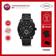 MFS Fossil Men's Machine Black Chronograph Ion-Pleated Watch FS4552