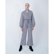 Naelofar Bishop Sleeve Cotton Jumpsuit NEW - Stripe size S