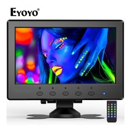 Eyoyo จอ7นิ้วความละเอียด1024X600จอภาพขนาดเล็ก IPS พร้อมรีโมทคอนโทรลและจอภาพแบบพกพาลำโพงคู่ในตัว USB อินพุต HDMI สำหรับแล็ปท็อป PC CCTV DVD