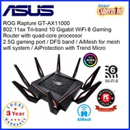 ASUS ROG Rapture GT-AX11000 802.11ax Tri-band WiFi 6 Gaming Router with quad-core processor (Local Distributor/Warranty)