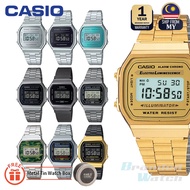 Casio A168 Men's Unisex Series Digital Retro Vintage Stainless Steel Fashion Dress Watch (watch for man / jam tangan lelaki / casio watch for men / casio watch / men watch / watch for men / jam digital / g shock original / jam ori) A168WA-1 A168WEGB-1B
