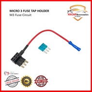 12V Fuse Add-a-Circuit TAP Circuit Fuse Tap Micro 3 Blade Fuse Holder with 15A Fuse Dashcam Hardwire