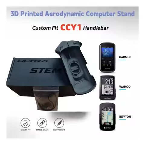 3D Printed Aerodynamic Rocket Mount Y1RS CCY1 Integrated Handlebar Bike Computer Bracket Compatible 