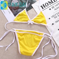 GLENES Bikini Sets Beach Sexy Biquini Cosplay Solid Color Female Swimwear