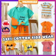 Kids Cotton T-Shirt Shorts Top Pants Set Children Baby Boy Clothes Shirts Baju Budak Bayi Tshirt Kan