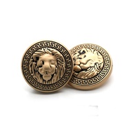 6PCS Clothes Buttons Fashion Lion Head Sewing Button Round Shaped Metal Gold Button Set for Men Women Blazer Coat Uniform Shirt