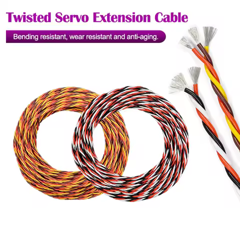 1~50m Servo Extension Twisted Cable 26/22AWG 30/60 Cores RC Airplane Accessories JR Futaba Twisted W