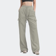 ELGINI ELGINI E16312 Women's Loose-Fit Casual Pants Mid-Rise Drawcord Waist Cargo Pockets S-XXL