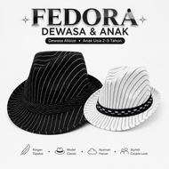 FEDORA HATS FOR KIDS & ADULTS | Classic Formal Fashion Hat with Striped Pattern Premium MaterialELEG