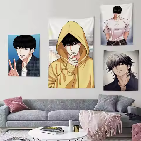 Manhwa L-Lookism Flags Wall Hanging Background Art Banner for Bedroom Home Outdoor Decor