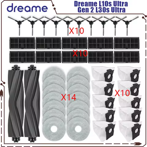Dreame L30s Ultra, Dreame L10s Ultra Gen 2 Vacuum Parts Main Roller Side Brush Hepa Filter Mop Cloth