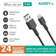 Aukey CB-BAL3 MFi Ligtning 8 PIN SYNC Cable Black - 500365