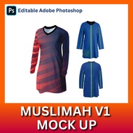 Mockup Muslimah Version 1 - Baju Mockup - Shirt Mockup  / Template | Photoshop (PSD)