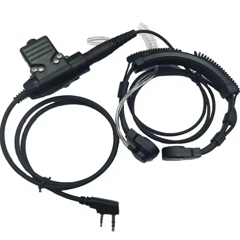 Heavy Duty Walkie Talkie Throat Mic U94 PTT Neck Radio Nato Tactical Headset for Baofeng Kenwood UV-