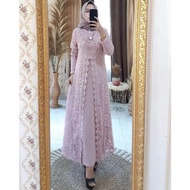 COD-GAMIS BROKAT WANITA ELEGAN SIMPLE DAN MEWAH VIRAL 2024-GAMIS KERANCANG BAHAN BROKAT COCOK UNTUK