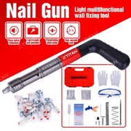 XTITAN Nail Gun with 20pcs Nails Manual Steel Nail Gun Cordless Tufting Gun Rivet Gun Tool Ceiling Artifact Concrete Wall Fastening tool Pipe Clamp Round Cap Nail