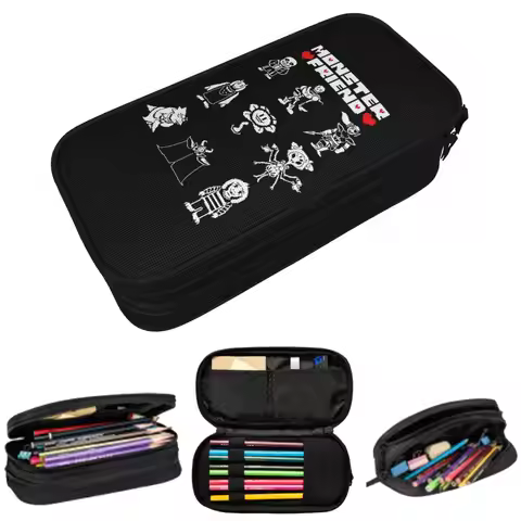 Graphic Video Game Undertale Monster Friend Pencil Case for Kids School Pen Box Pencil Bag Stationer