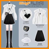 QingF Shirt Women's Clothing Design Niche Ruffled White Long-Sleeved Women New Style Preppy Suit