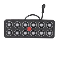 In stock  12V 12-Way Silicone Push Button Switch Panel Color LED Waterproof Electronic 50A DC Rating